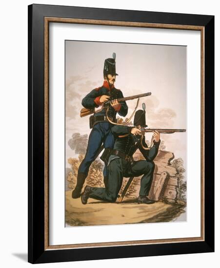 British Riflemen, 1813 (Colour Litho)-English-Framed Giclee Print