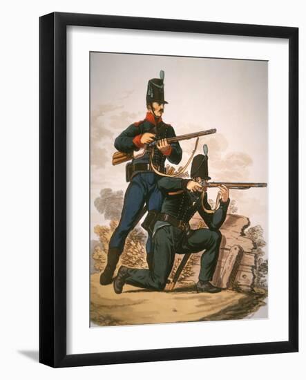 British Riflemen, 1813 (Colour Litho)-English-Framed Giclee Print