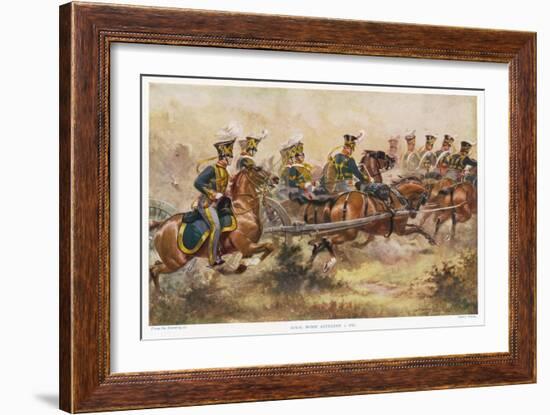 British Royal Horse Artillery in Action-Harry Payne-Framed Art Print