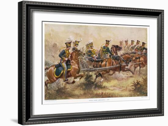 British Royal Horse Artillery in Action-Harry Payne-Framed Art Print