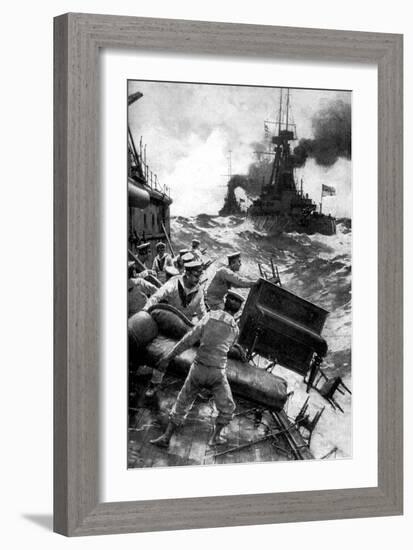 British Sailors Throwing Overboard Luxuries, North Sea, First World War, 1914-null-Framed Giclee Print