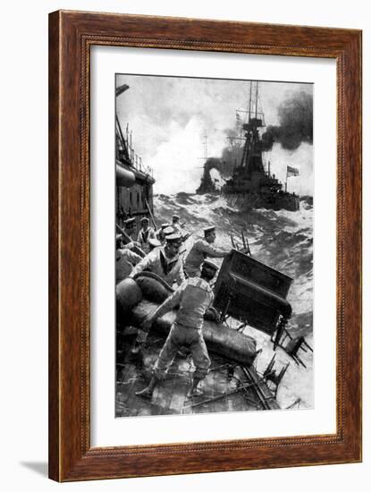 British Sailors Throwing Overboard Luxuries, North Sea, First World War, 1914-null-Framed Giclee Print