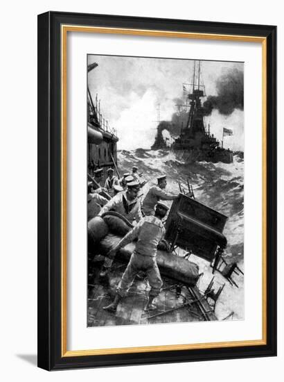 British Sailors Throwing Overboard Luxuries, North Sea, First World War, 1914-null-Framed Giclee Print
