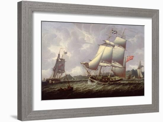 British Schooners, 1828 (Oil on Canvas)-Robert Salmon-Framed Giclee Print