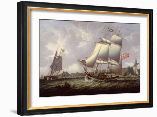 British Schooners, 1828 (Oil on Canvas)-Robert Salmon-Framed Giclee Print