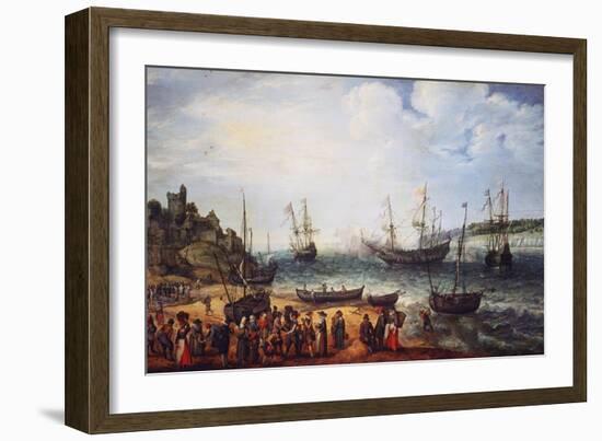 British Ship Departing for Trade with India-Abraham Willaerts-Framed Giclee Print