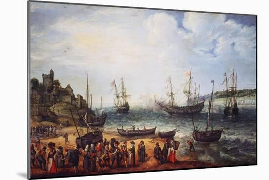 British Ship Departing for Trade with India-Abraham Willaerts-Mounted Giclee Print