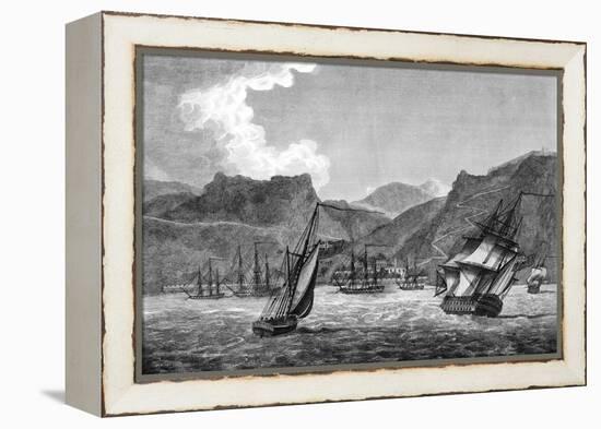 British Shipping Off St Helena, 1817-null-Framed Premier Image Canvas