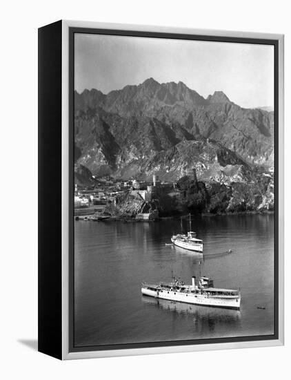 British Ships at Muscat, Oman-null-Framed Premier Image Canvas