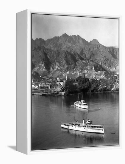 British Ships at Muscat, Oman-null-Framed Premier Image Canvas