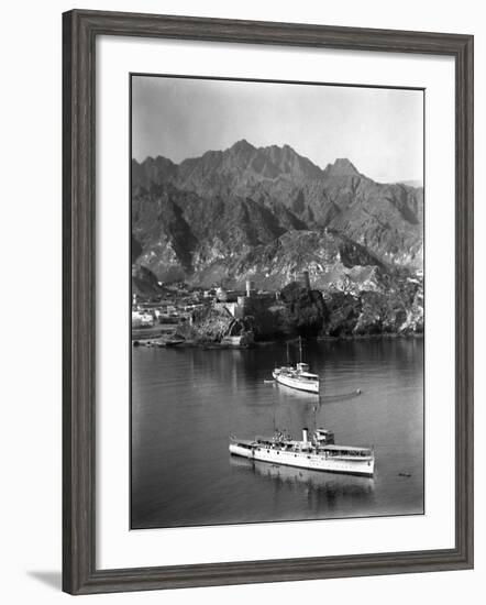 British Ships at Muscat, Oman-null-Framed Photographic Print