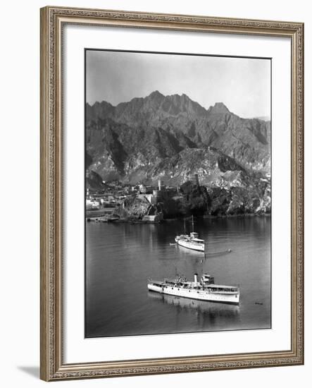 British Ships at Muscat, Oman-null-Framed Photographic Print