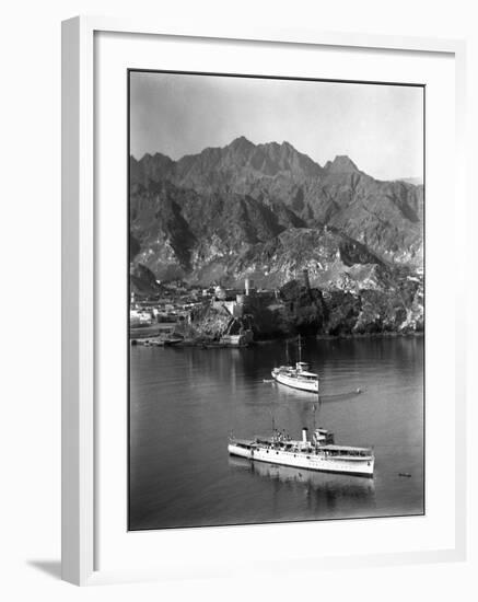 British Ships at Muscat, Oman-null-Framed Photographic Print