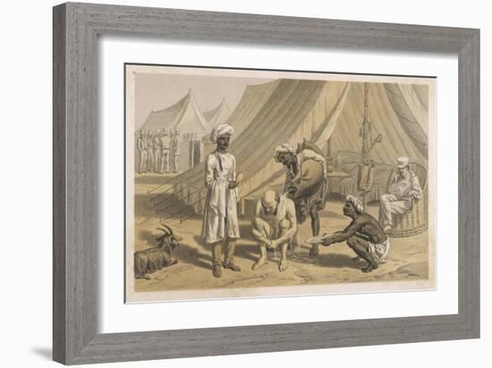 British Soldier Bathing in a Camp-Captain G.f. Atkinson-Framed Art Print