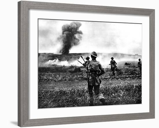 British Soldiers Advance in Tunisia; Second World War, 1943-null-Framed Photographic Print
