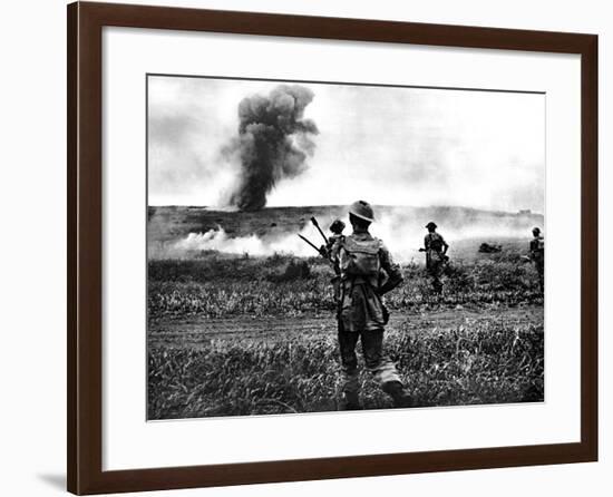 British Soldiers Advance in Tunisia; Second World War, 1943-null-Framed Photographic Print