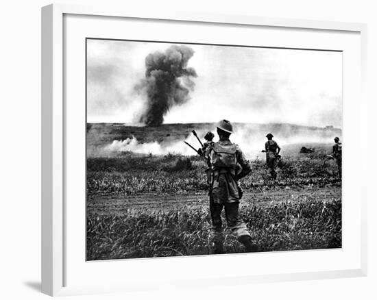 British Soldiers Advance in Tunisia; Second World War, 1943-null-Framed Photographic Print