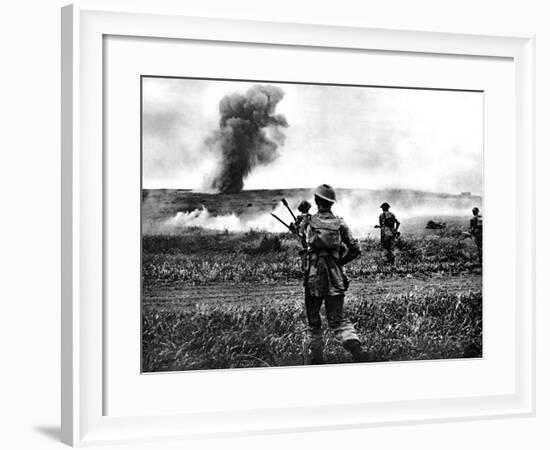 British Soldiers Advance in Tunisia; Second World War, 1943-null-Framed Photographic Print