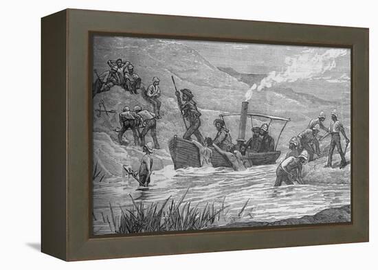 'British Soldiers Cutting a Dam Constructed by Arabi at Mahuta', c1882-Unknown-Framed Premier Image Canvas