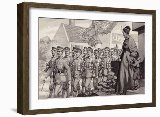 British Soldiers Marching-Pat Nicolle-Framed Giclee Print