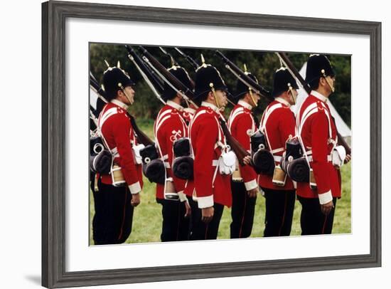 British Soldiers of the 57th Middlesex Regiment, 1880, Historical Re-Enactment-null-Framed Giclee Print