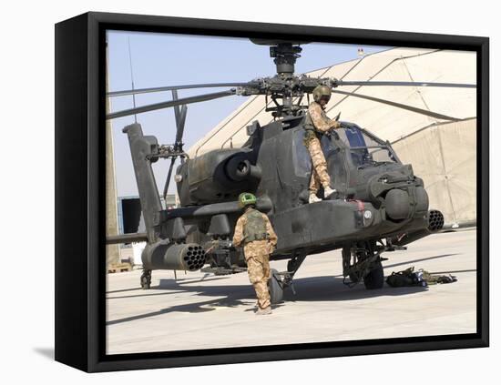 British Soldiers Perform Maintenance on an Apache Helicopter-Stocktrek Images-Framed Premier Image Canvas