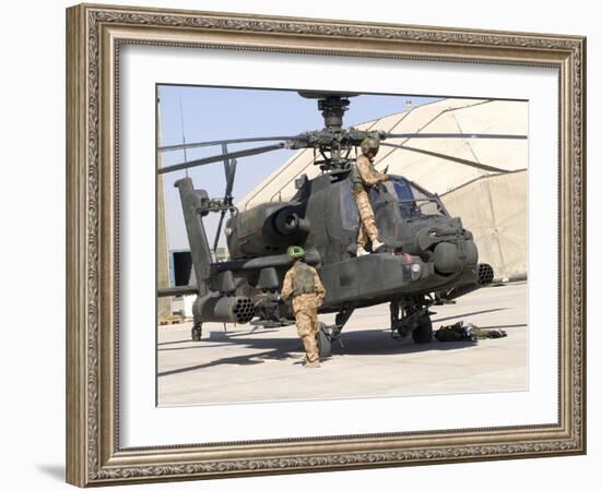 British Soldiers Perform Maintenance on an Apache Helicopter-Stocktrek Images-Framed Photographic Print