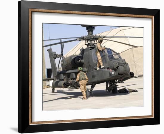 British Soldiers Perform Maintenance on an Apache Helicopter-Stocktrek Images-Framed Photographic Print