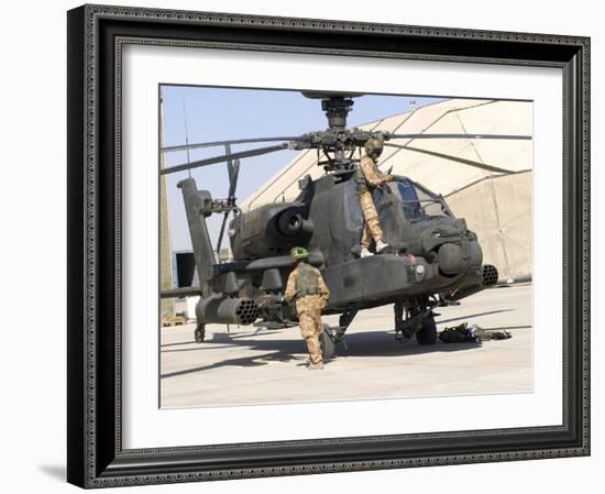 British Soldiers Perform Maintenance on an Apache Helicopter-Stocktrek Images-Framed Photographic Print