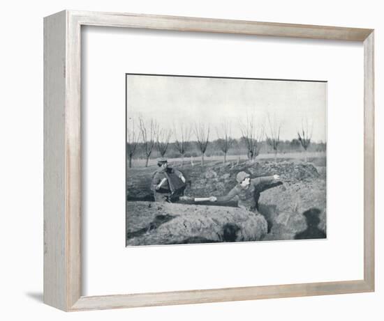 British soldiers practicing throwing hand grenades, c1914-Unknown-Framed Photographic Print