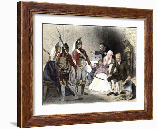 British Soldiers Quartered in an American Colonial Home, c.1770-null-Framed Giclee Print