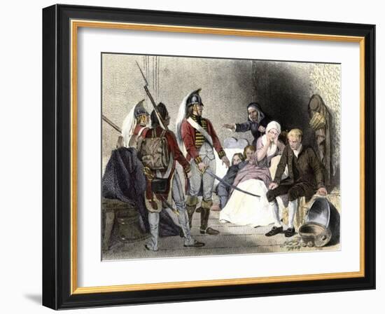 British Soldiers Quartered in an American Colonial Home, c.1770-null-Framed Giclee Print