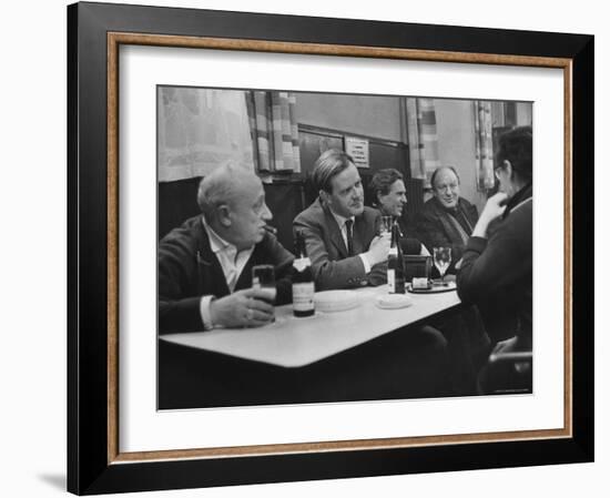 British Spy Thriller Writer David Cornwell Drinking Beer in Seamen's Pub-Ralph Crane-Framed Premium Photographic Print