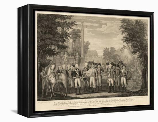 British Surrendering their Arms to General Washington after their Defeat at Yorktown-null-Framed Premier Image Canvas