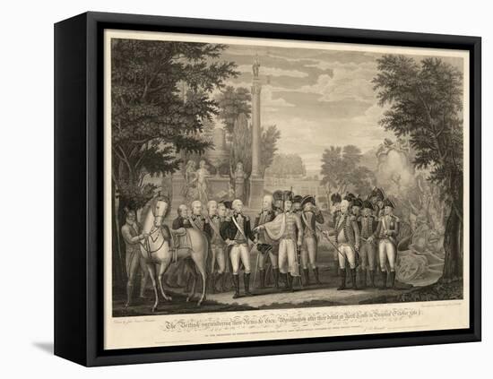 British Surrendering their Arms to General Washington after their Defeat at Yorktown-null-Framed Premier Image Canvas