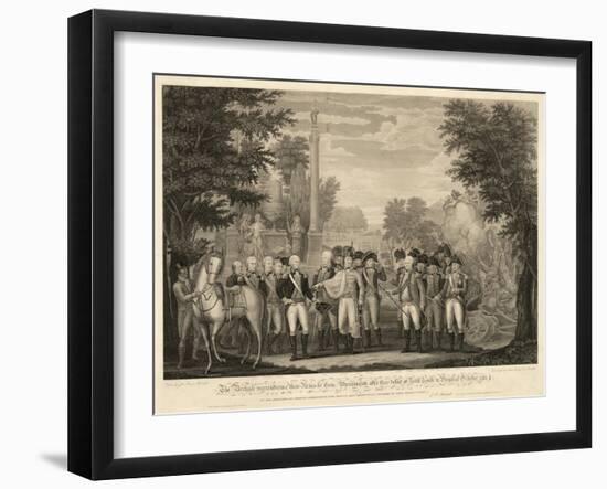 British Surrendering their Arms to General Washington after their Defeat at Yorktown-null-Framed Giclee Print