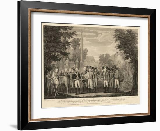 British Surrendering their Arms to General Washington after their Defeat at Yorktown-null-Framed Giclee Print