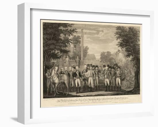 British Surrendering their Arms to General Washington after their Defeat at Yorktown-null-Framed Giclee Print