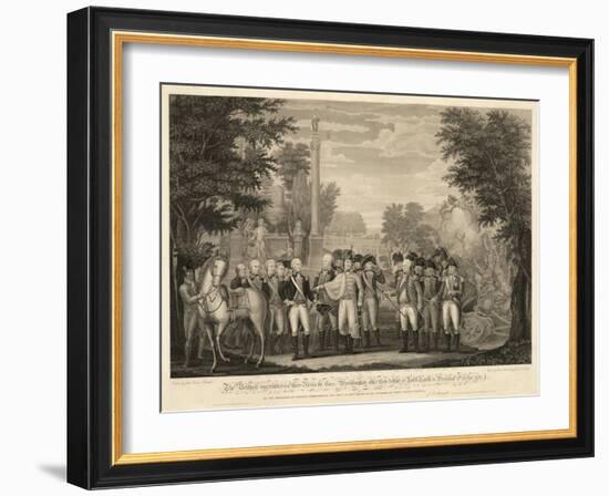 British Surrendering their Arms to General Washington after their Defeat at Yorktown-null-Framed Giclee Print