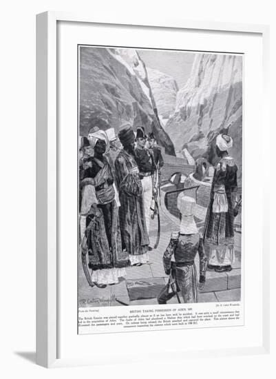 British Taking Possession of Aden, Illustration from 'Hutchinson's Story of the British Nation'-Richard Caton Woodville-Framed Giclee Print