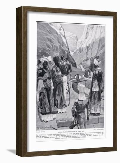 British Taking Possession of Aden, Illustration from 'Hutchinson's Story of the British Nation'-Richard Caton Woodville-Framed Giclee Print