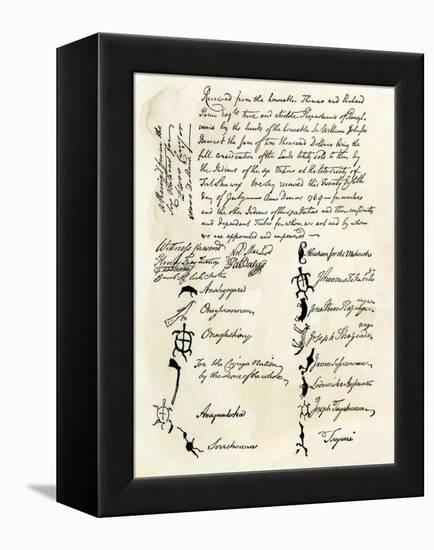 British Treaty with Members of the Six Nations Known as the Iroquois Confederation 1769-null-Framed Premier Image Canvas