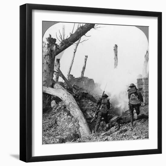 British Troops Attacking Germans Isolated in a Captured Village, World War I, C1914-C1918-null-Framed Photographic Print