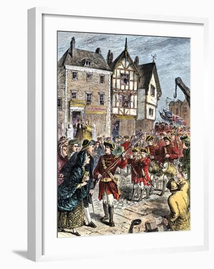 British Troops Entering Boston to Enforce Taxation and Other Colonial Legislation-null-Framed Giclee Print