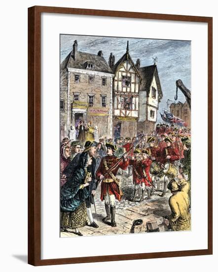 British Troops Entering Boston to Enforce Taxation and Other Colonial Legislation-null-Framed Giclee Print