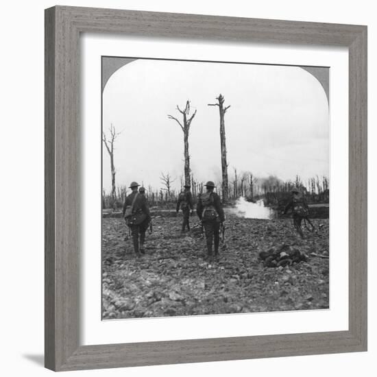 British Troops Occupying Houthulst Forest, Flanders, Belgium, World War I, C1914-C1918-null-Framed Photographic Print