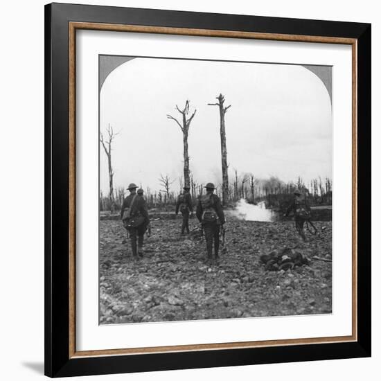 British Troops Occupying Houthulst Forest, Flanders, Belgium, World War I, C1914-C1918-null-Framed Photographic Print
