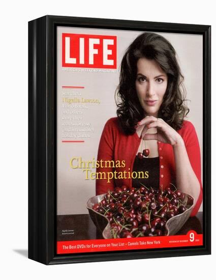 British TV Chef and Cookbook Author Nigella Lawson with Bowl of Cherries, December 9, 2005-Harry Borden-Framed Premier Image Canvas