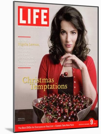 British TV Chef and Cookbook Author Nigella Lawson with Bowl of Cherries, December 9, 2005-Harry Borden-Mounted Photographic Print
