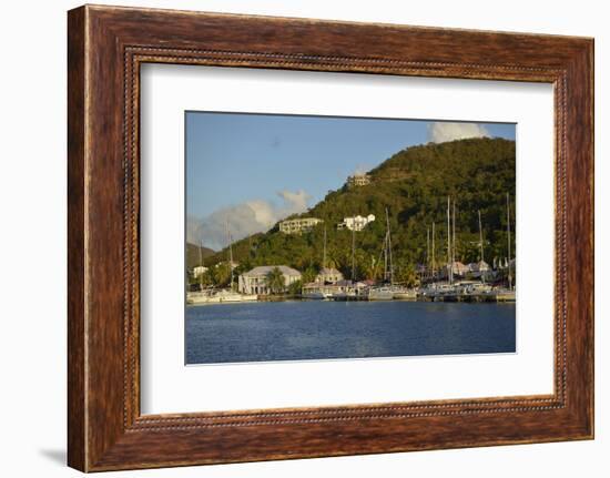 British Virgin Islands, Tortola. Boats at the Marina in West End-Kevin Oke-Framed Photographic Print